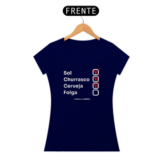 Nome do produtoCamiseta Feminina Checklist do Fim de Semana