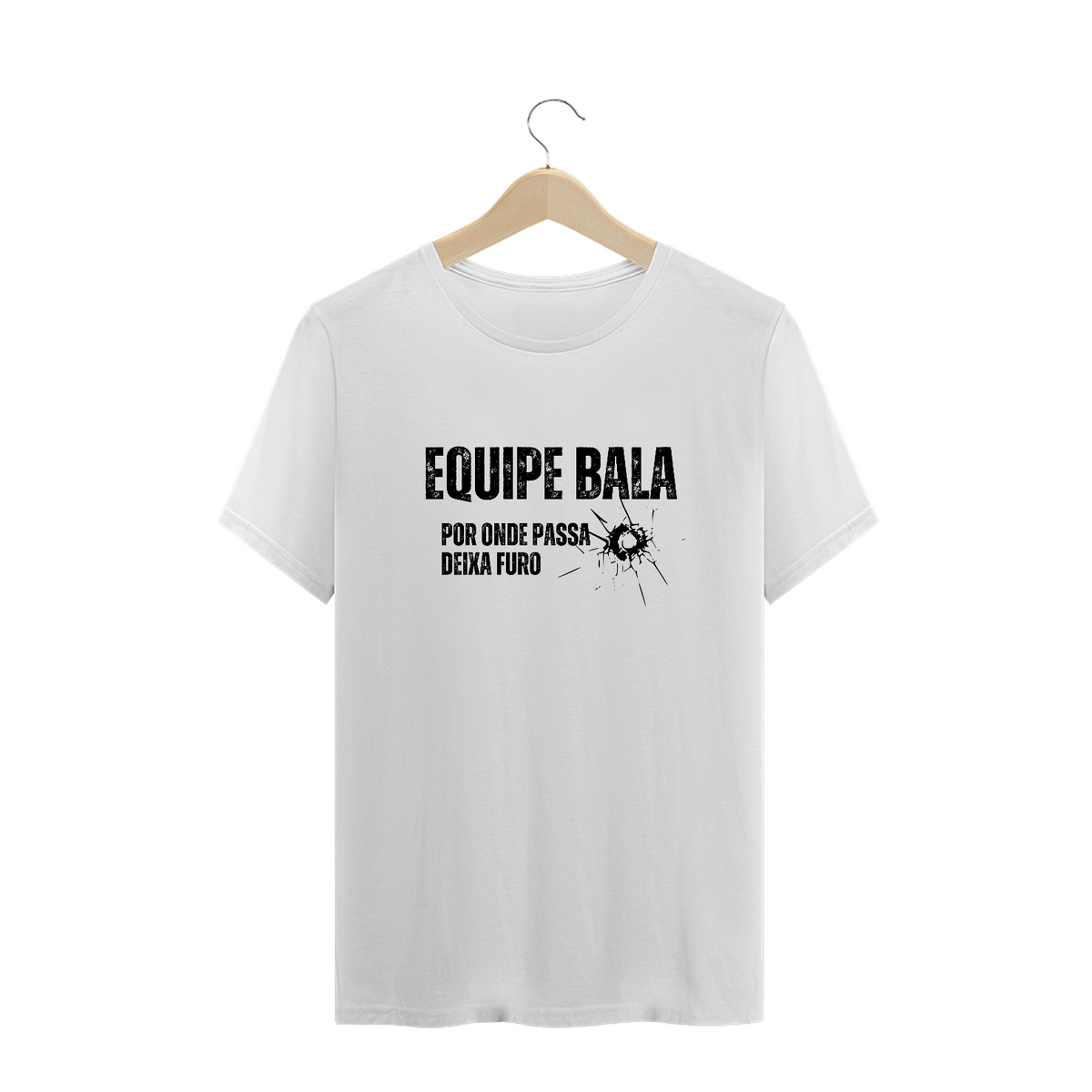 Nome do produto: T-Shirt Plus Size Equipe Bala Branca
