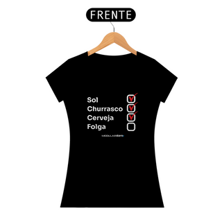 Nome do produtoCamiseta Feminina Checklist do Fim de Semana