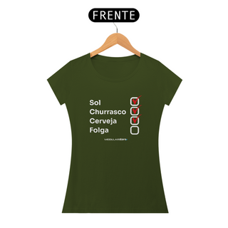 Nome do produtoCamiseta Feminina Checklist do Fim de Semana