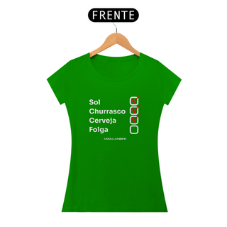 Nome do produtoCamiseta Feminina Checklist do Fim de Semana