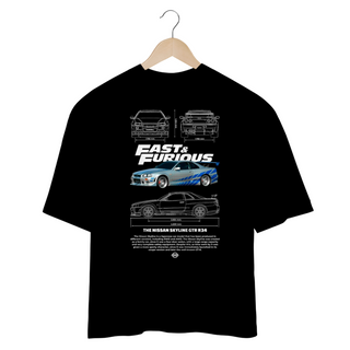 Nome do produtoCamisa Oversized The Nissan Skyline GTR R34 Fast & Furious - 