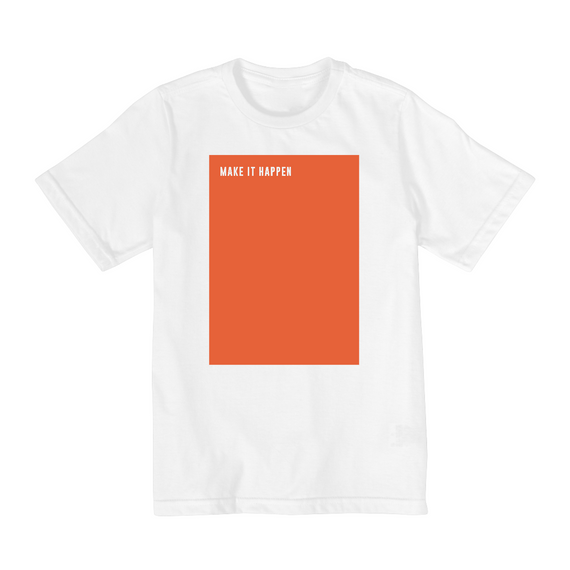 Camiseta Branca Infantil (10 a 14) estampa Pantonne:  Coral Pastel (edição 1)