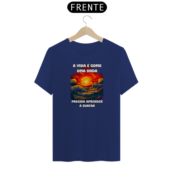 Camiseta em algodão peruano - PIMA- masculina – Coleção praia e mar estampa 1
