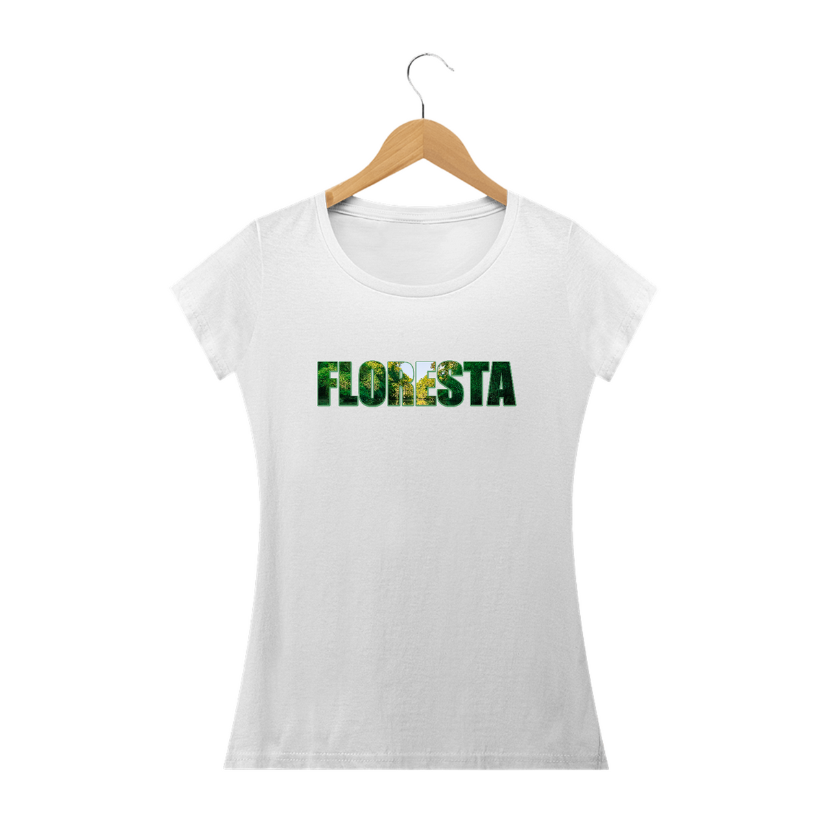 Nome do produto: FLORESTA ESCRITA - Camiseta Baby long qualit