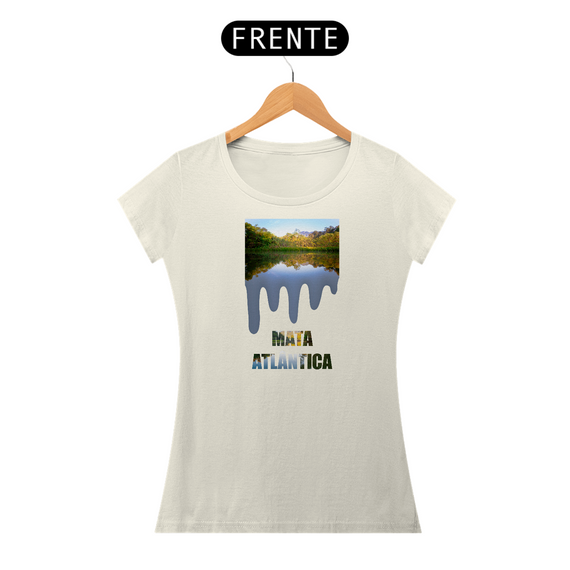 Camiseta em algodão peruano - PIMA- feminina – Coleção mata atlântica - estampa derretida 306