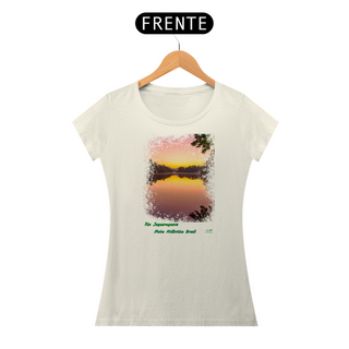 Camiseta em algodão peruano - PIMA- feminina – Coleção mata atlântica - rio Jaguareguava 