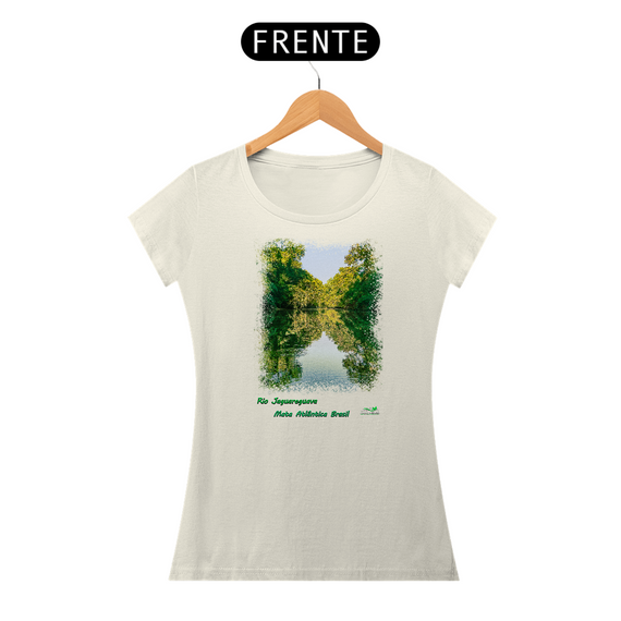 Camiseta em algodão peruano - PIMA- feminina – Coleção mata atlântica - rio Jaguareguava 305