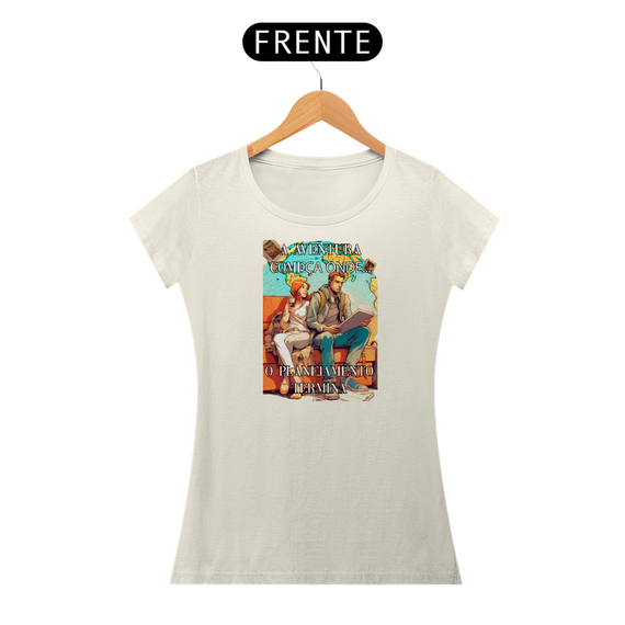 Camiseta em algodão peruano - PIMA- feminina – Coleção viagens estampa 2