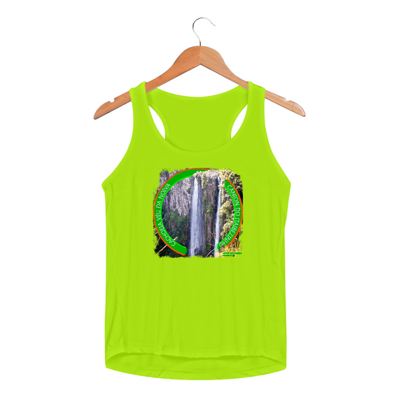 Cachoeira véu da noiva canion itaibezinho   - Camiseta Regata Feminina Sport Dry Fit UV