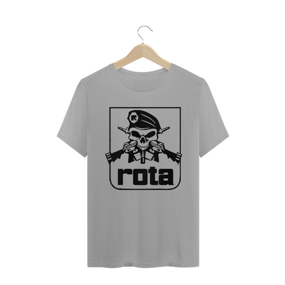 Camiseta Caveira ROTA - Branco e Cinza