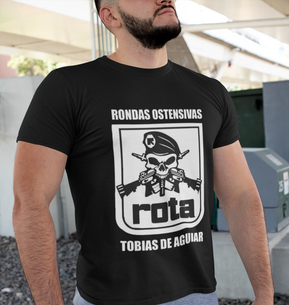 Camiseta Caveira ROTA Escritas - Preta