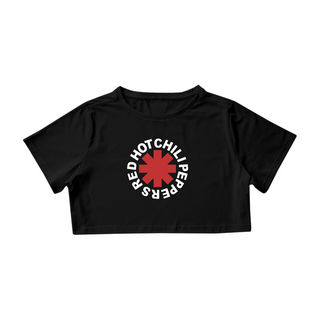 Camiseta Cropped Red Hot Chili Peppers - Logo Preta