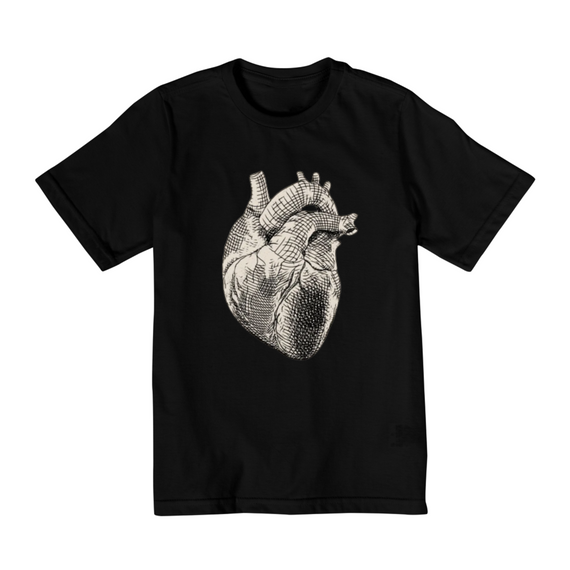 Camisa com Anatomia de Coração Minimalista Infantil (10-14)