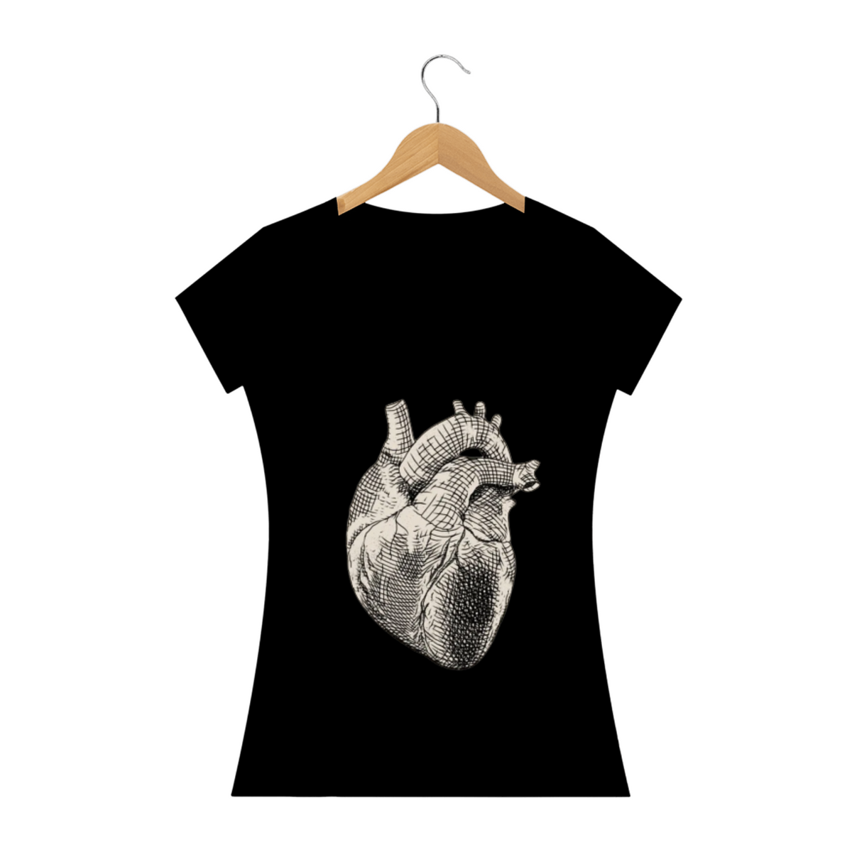 Nome do produto: Camisa Anatomia de Coração Minimalista (feminino)