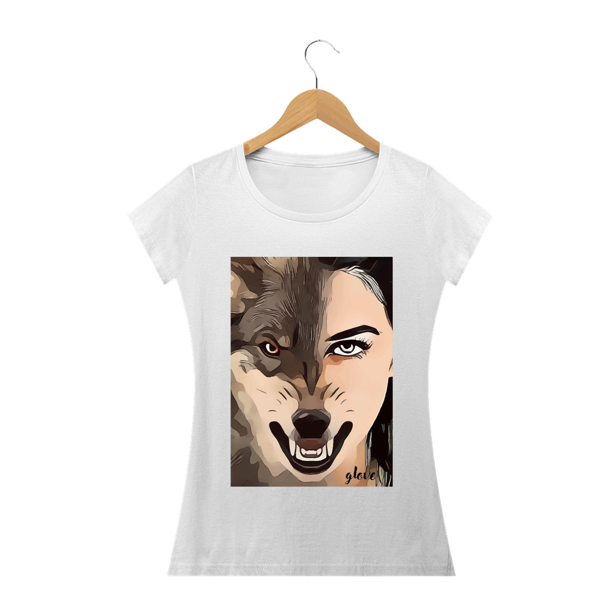 Nome do produto: camisa lobo feminina