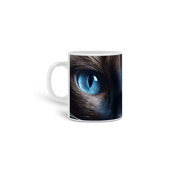 Caneca Gato Siamês com Arte Digital - #Autenticidade 0018