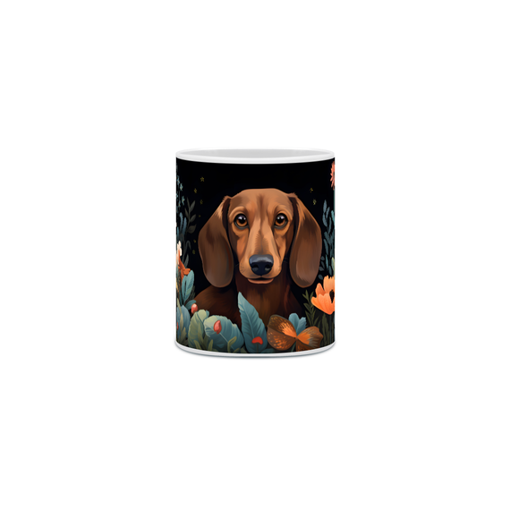 Caneca Dachshund(Salsicha) com Arte Digital - #Autenticidade 0025