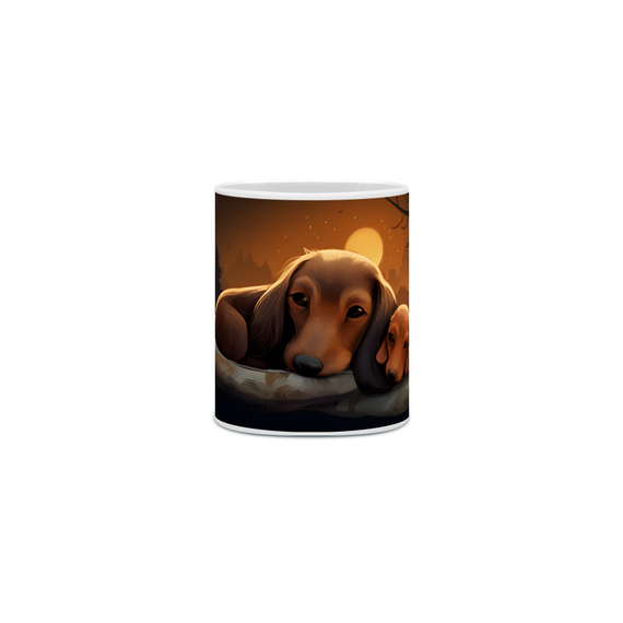 Caneca Dachshund(Salsicha) com Arte Digital - #Autenticidade 0001