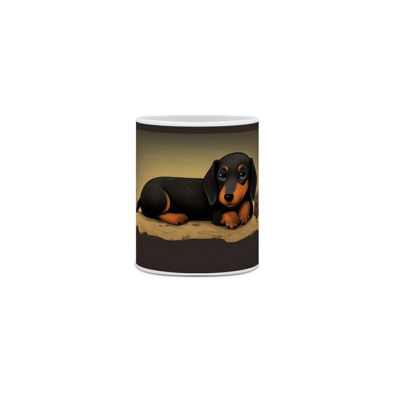 Caneca Dachshund(Salsicha) com Arte Digital - #Autenticidade 0002