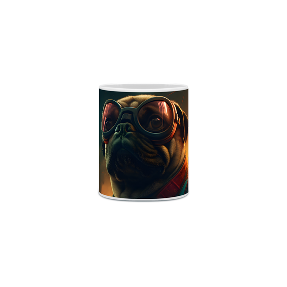 Caneca Pug com Arte Digital - #Autenticidade 0011