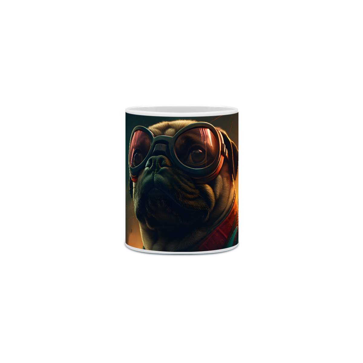 Nome do produto: Caneca Pug com Arte Digital - #Autenticidade 0011