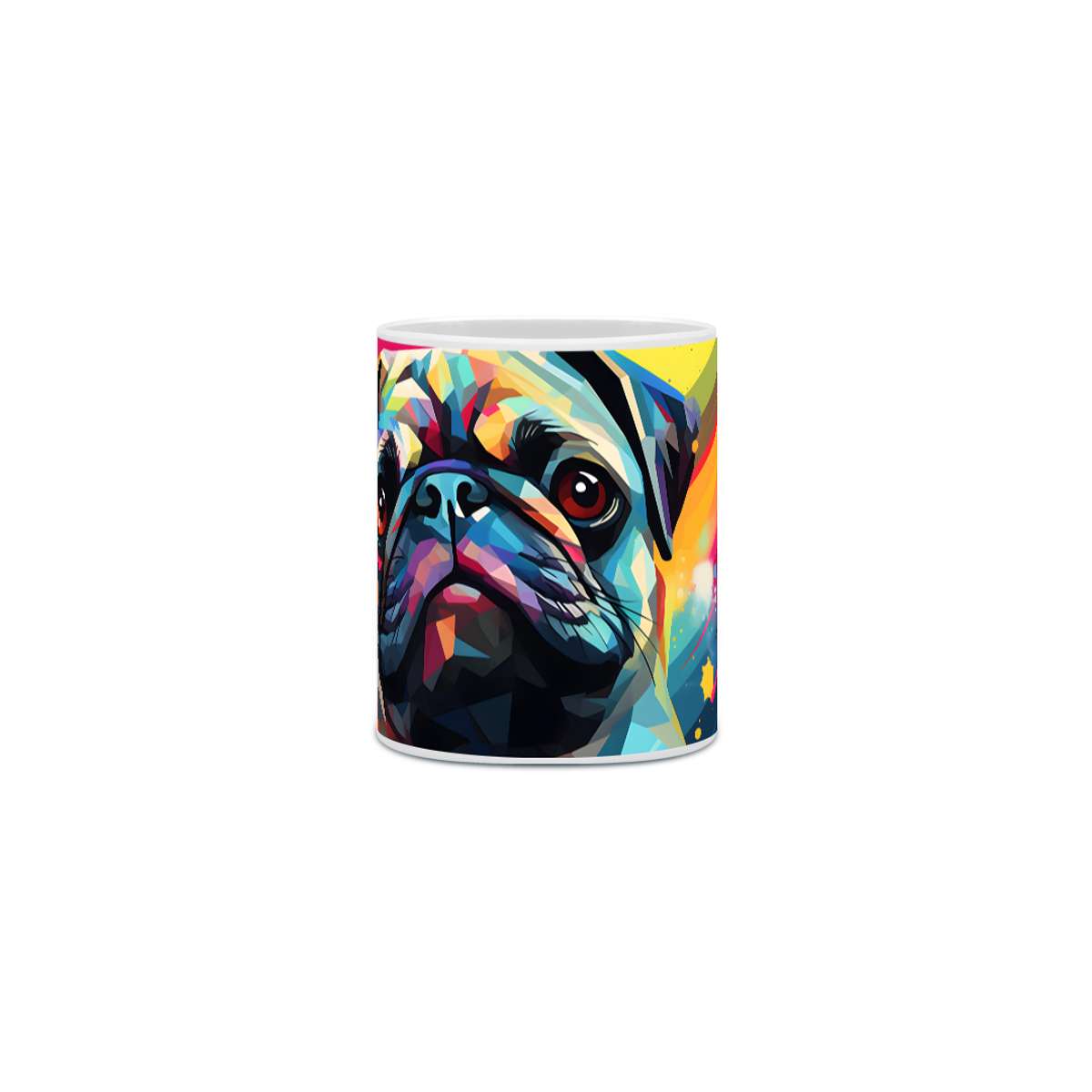 Nome do produto: Caneca Pug com Arte Digital - #Autenticidade 0018