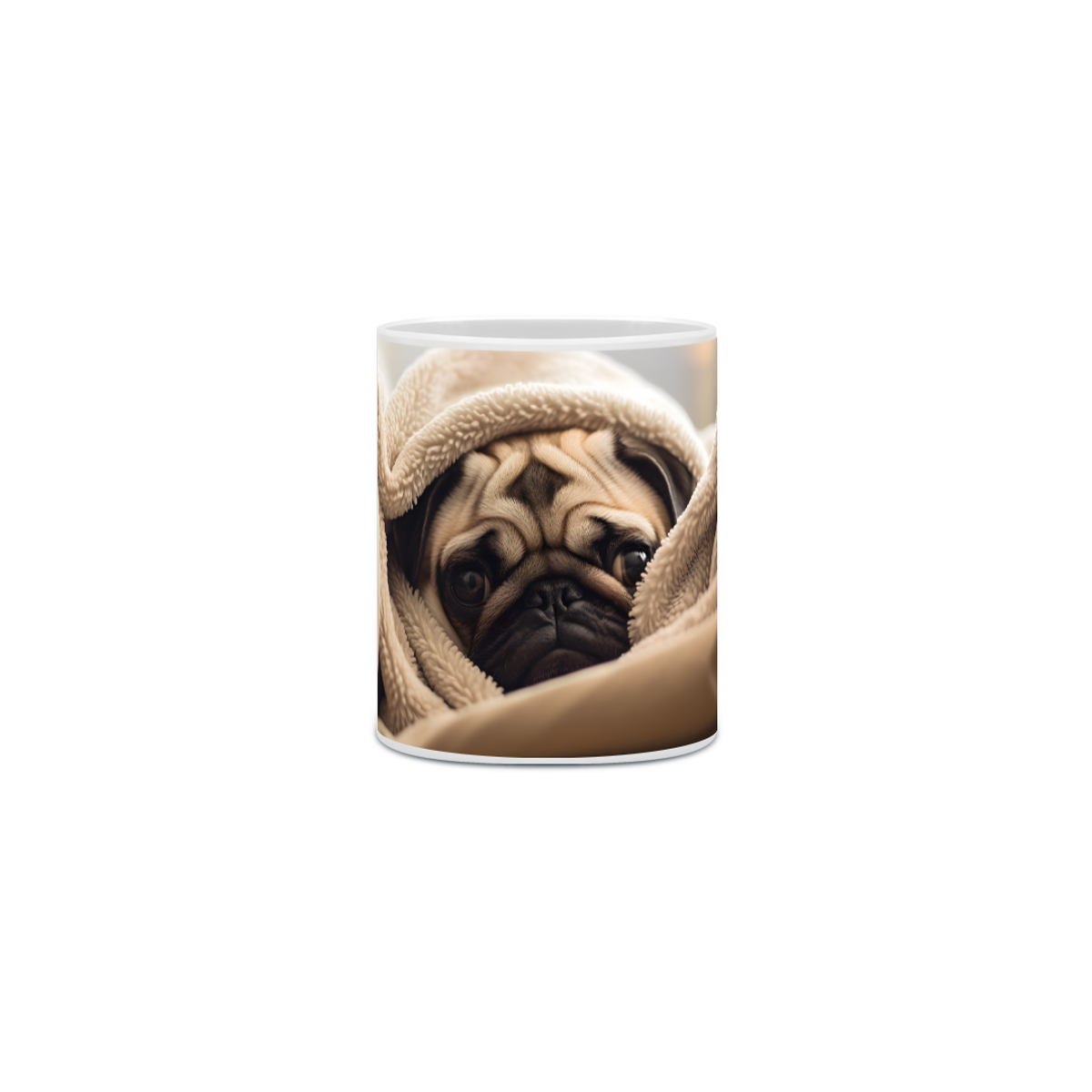 Nome do produto: Caneca Pug com Arte Digital - #Autenticidade 0004