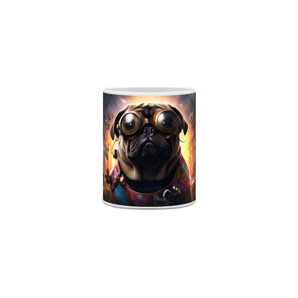 Nome do produto: Caneca Pug com Arte Digital - #Autenticidade 0009