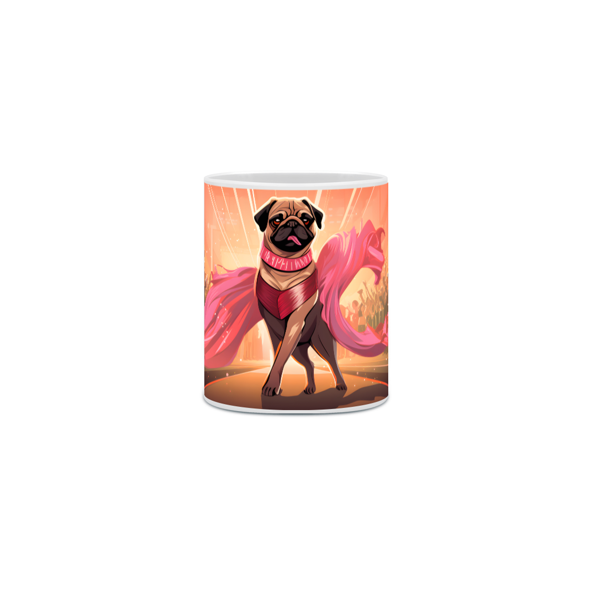 Nome do produto: Caneca Pug com Arte Digital - #Autenticidade 0024