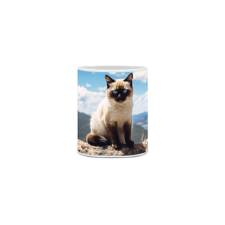 Caneca Gato Siamês com Arte Digital - #Autenticidade 0001