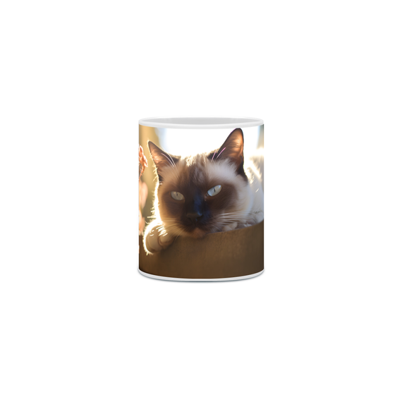 Caneca Gato Siamês com Arte Digital - #Autenticidade 0009