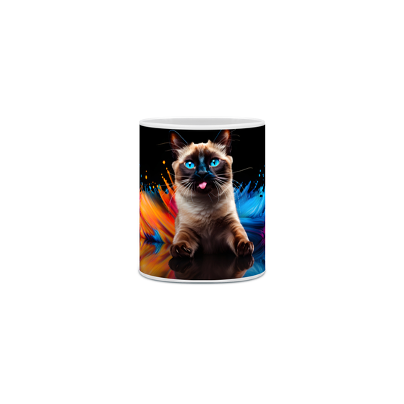 Caneca Gato Siamês com Arte Digital - #Autenticidade 0005