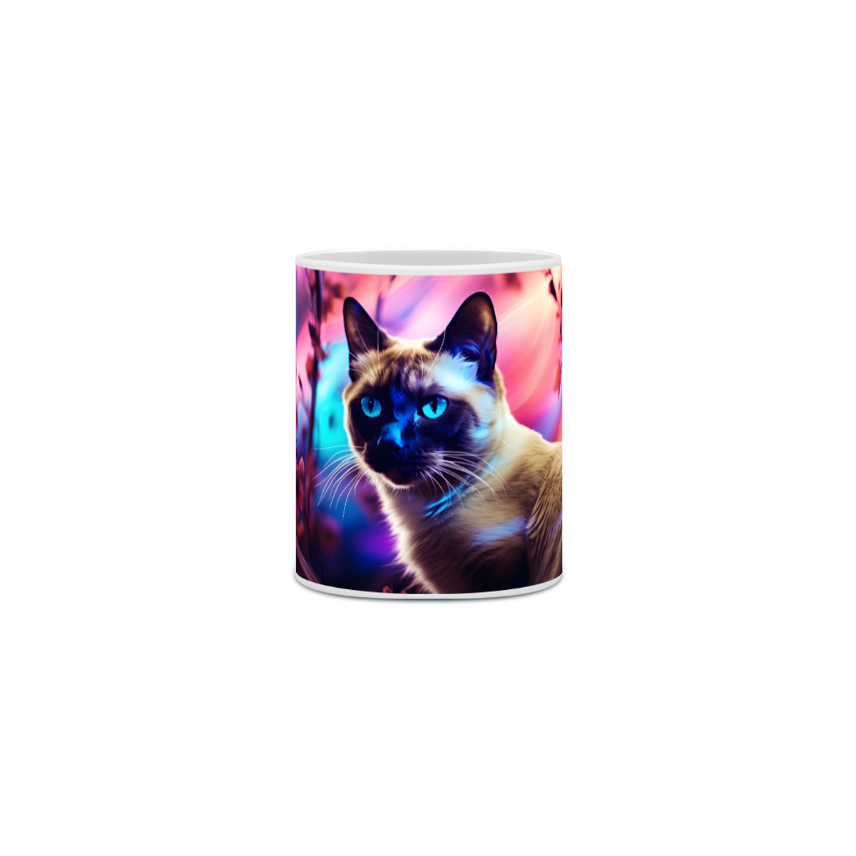 Nome do produto: Caneca Gato Siamês com Arte Digital - #Autenticidade 0006