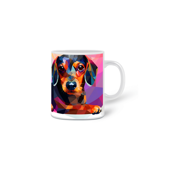 Caneca Dachshund(Salsicha) com Arte Digital - #Autenticidade 0005