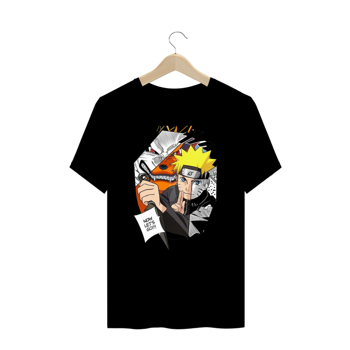 Nome do produto: Camisetas Plus Size Naruto Let\'s Go