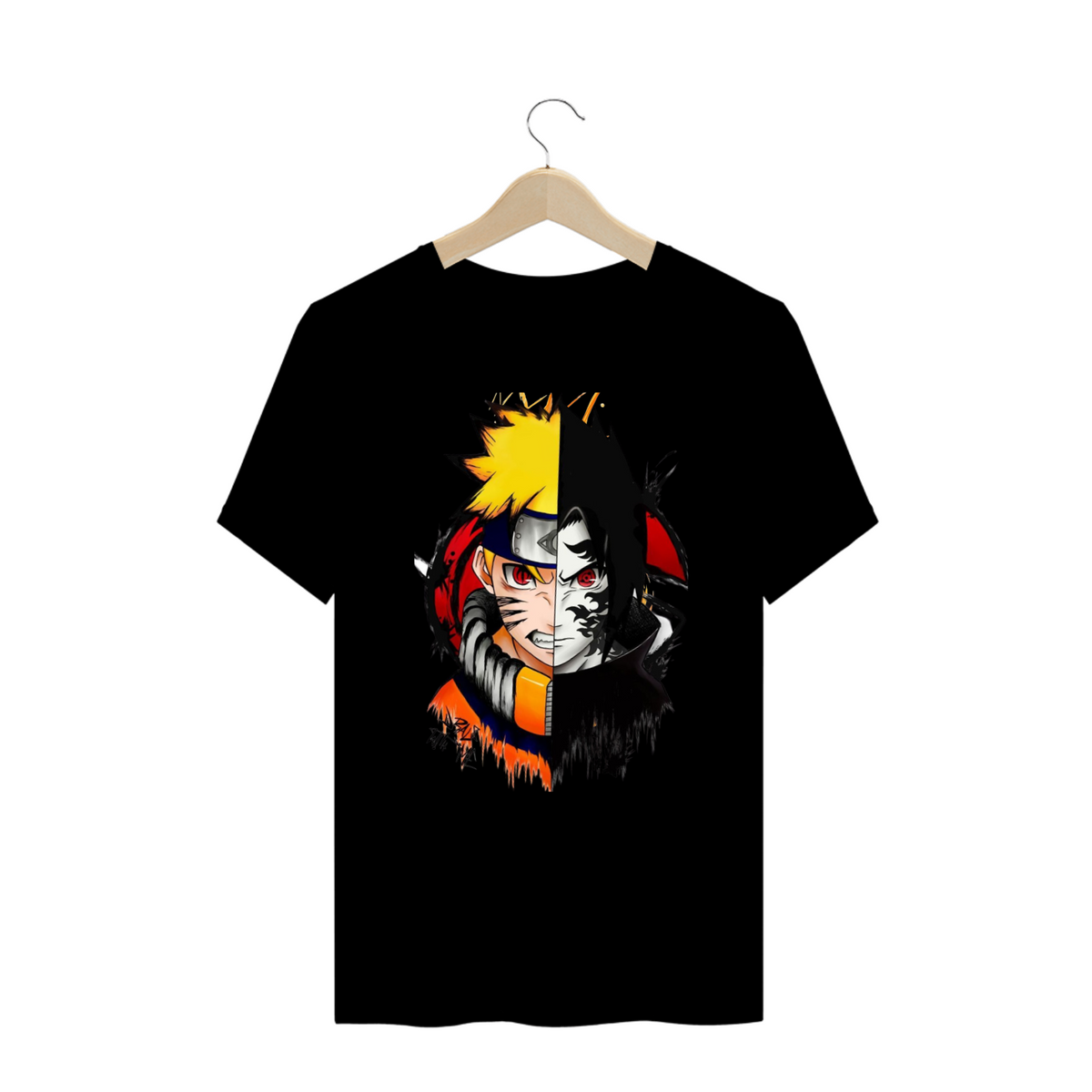 Nome do produto: Camiseta Plus Size Naruto vs Sasuke