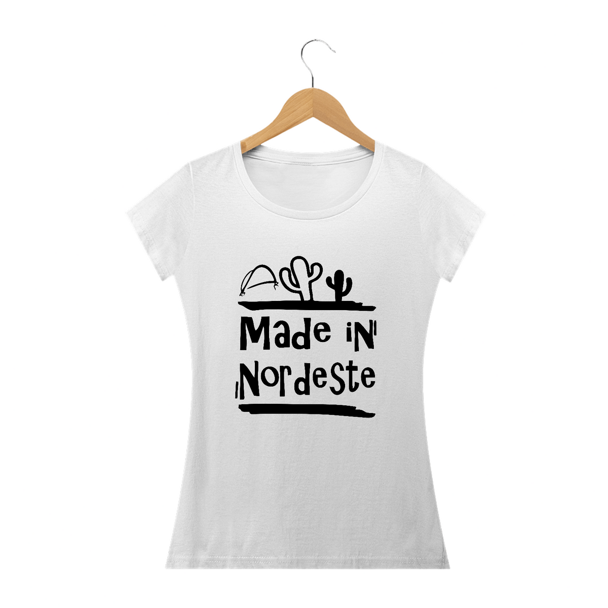 Nome do produto: T-Shirt Feminina Frases Made in Nordeste