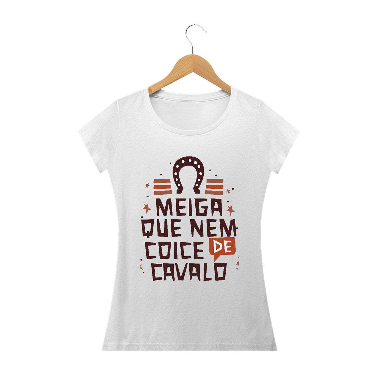 Nome do produto: T-Shirt Frase Meiga que nem coice de cavalo