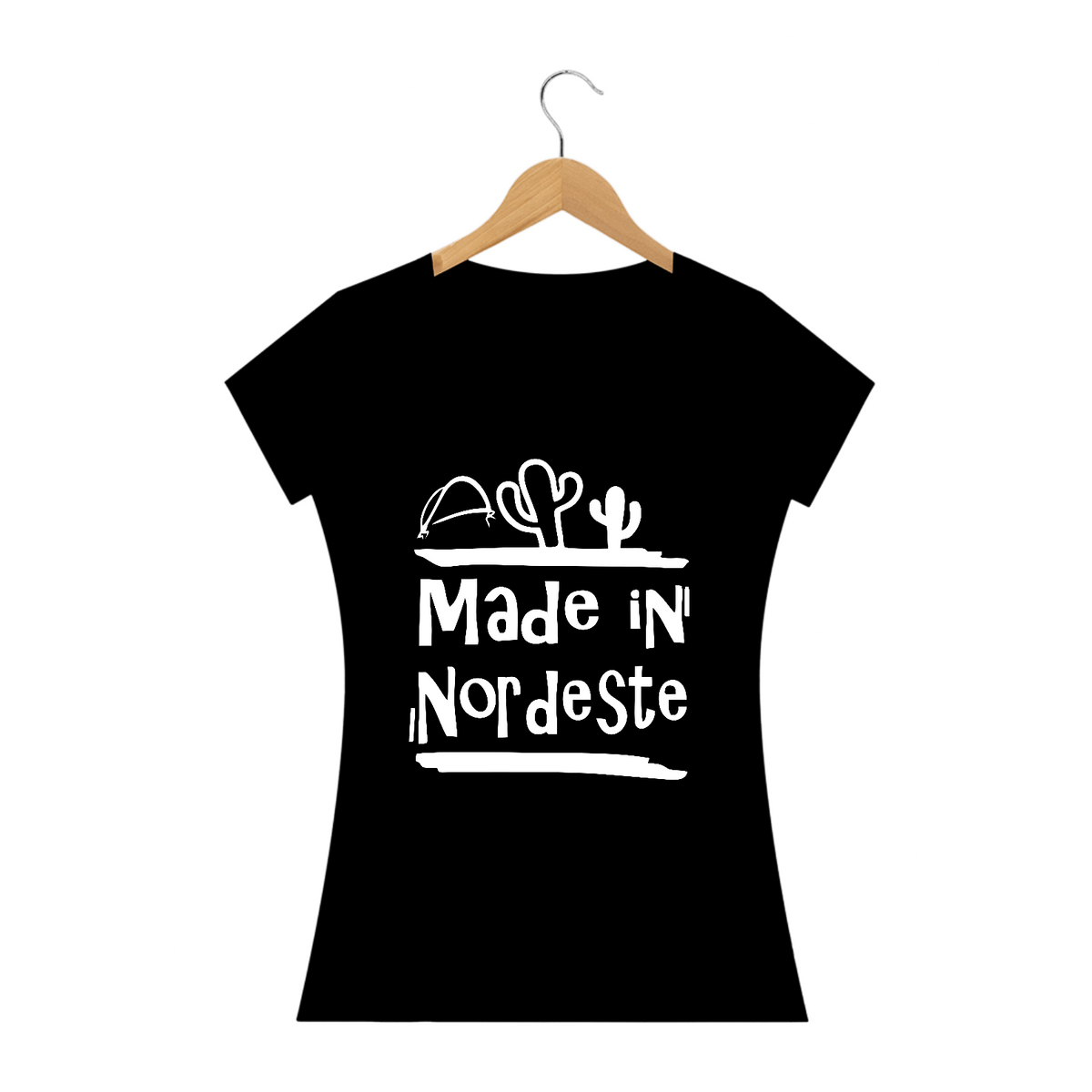 Nome do produto: T-Shirt Feminina Frases Made in Nordeste