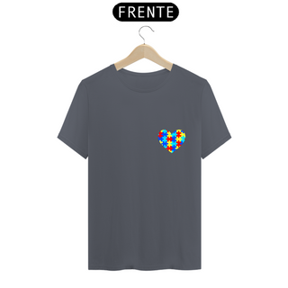 Nome do produtoCamiseta Coração autismo - frente - conheça entenda respeite inclua - costas