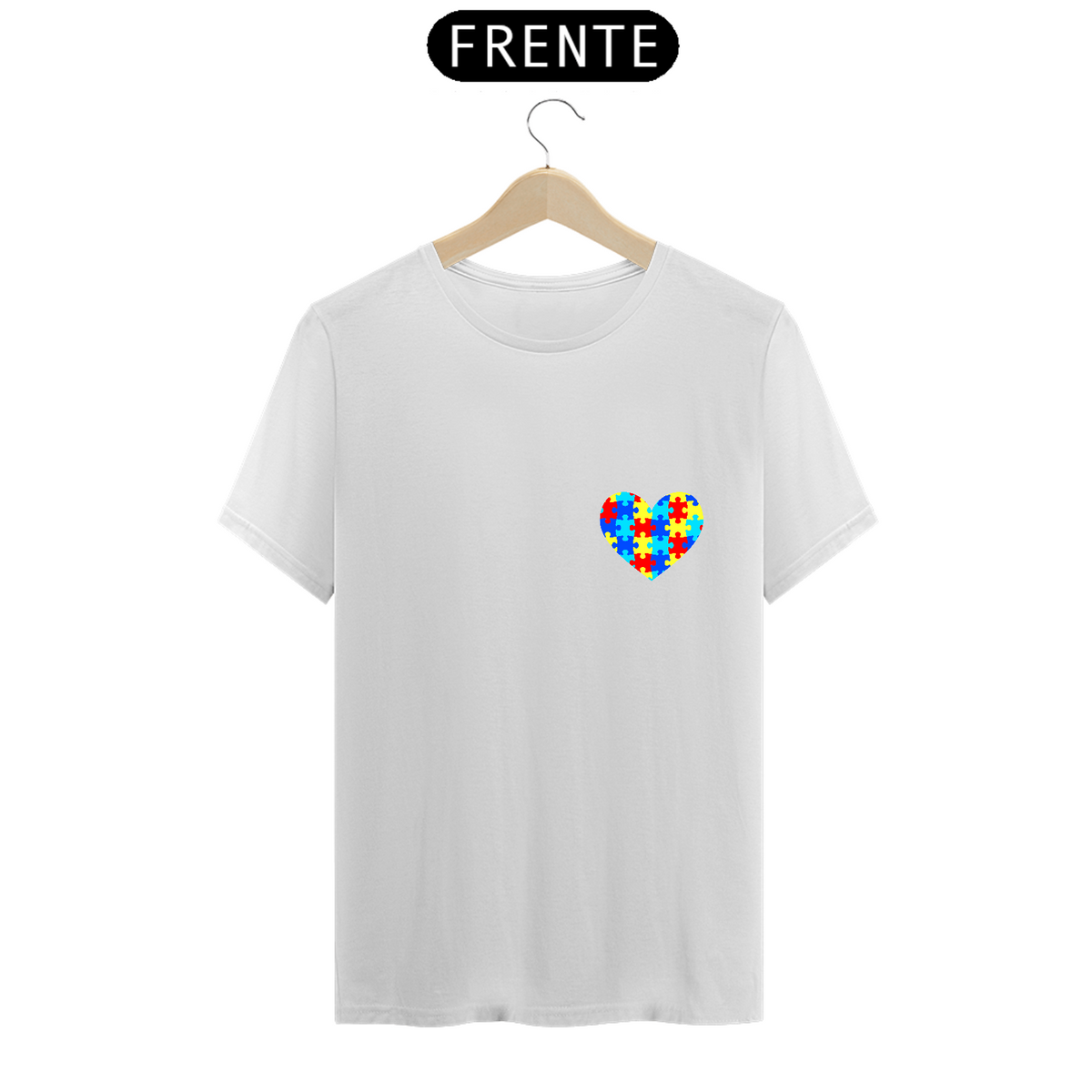 Nome do produto: Camiseta Coração autismo - frente - conheça entenda respeite inclua - costas