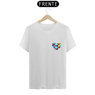 Nome do produtoCamiseta Coração autismo - frente - conheça entenda respeite inclua - costas