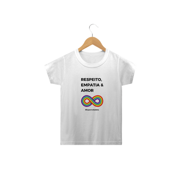 Camiseta Infantil - Respeito, empatia & amor - tam. 2 a 8