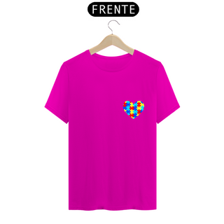 Nome do produtoCamiseta Coração autismo - frente - conheça entenda respeite inclua - costas