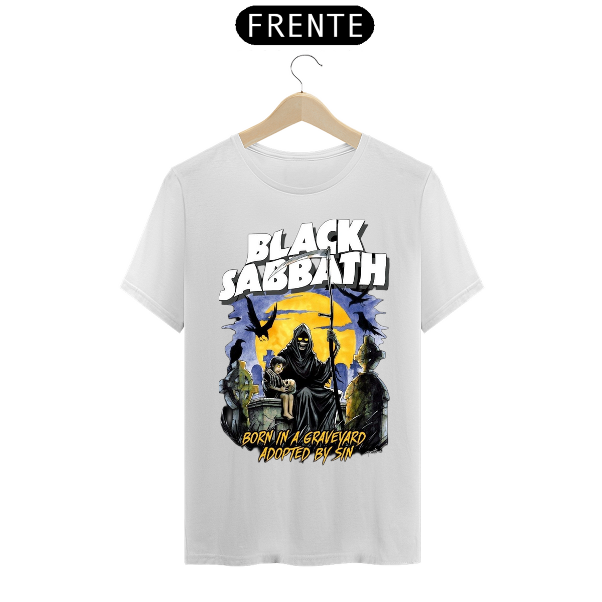 Nome do produto: Camisa BLACK SABBATH BORN IN A GRAVEYARD - Heavy Metal