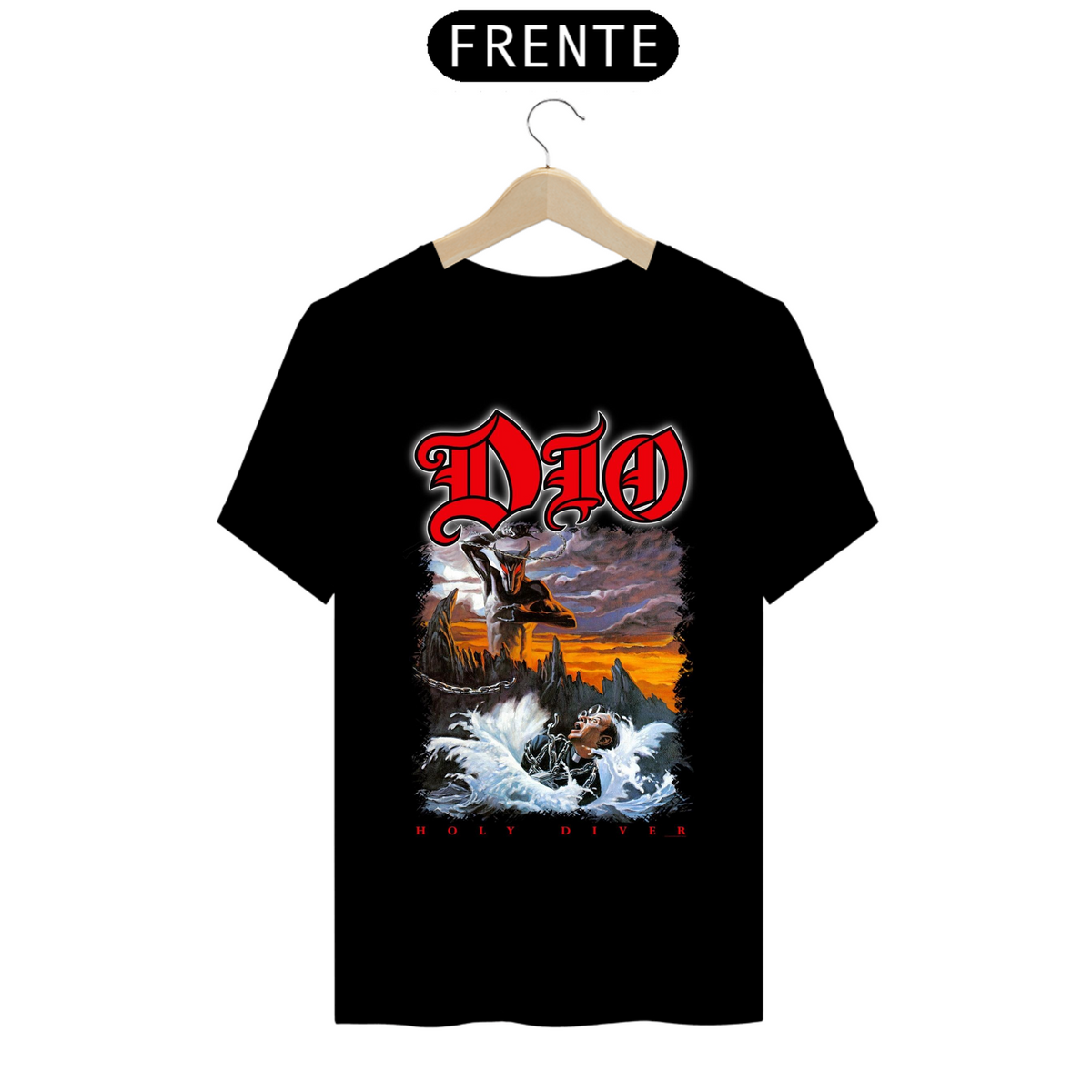 Nome do produto: Camisa Banda Dio (Preta) - HOLY DIVER 