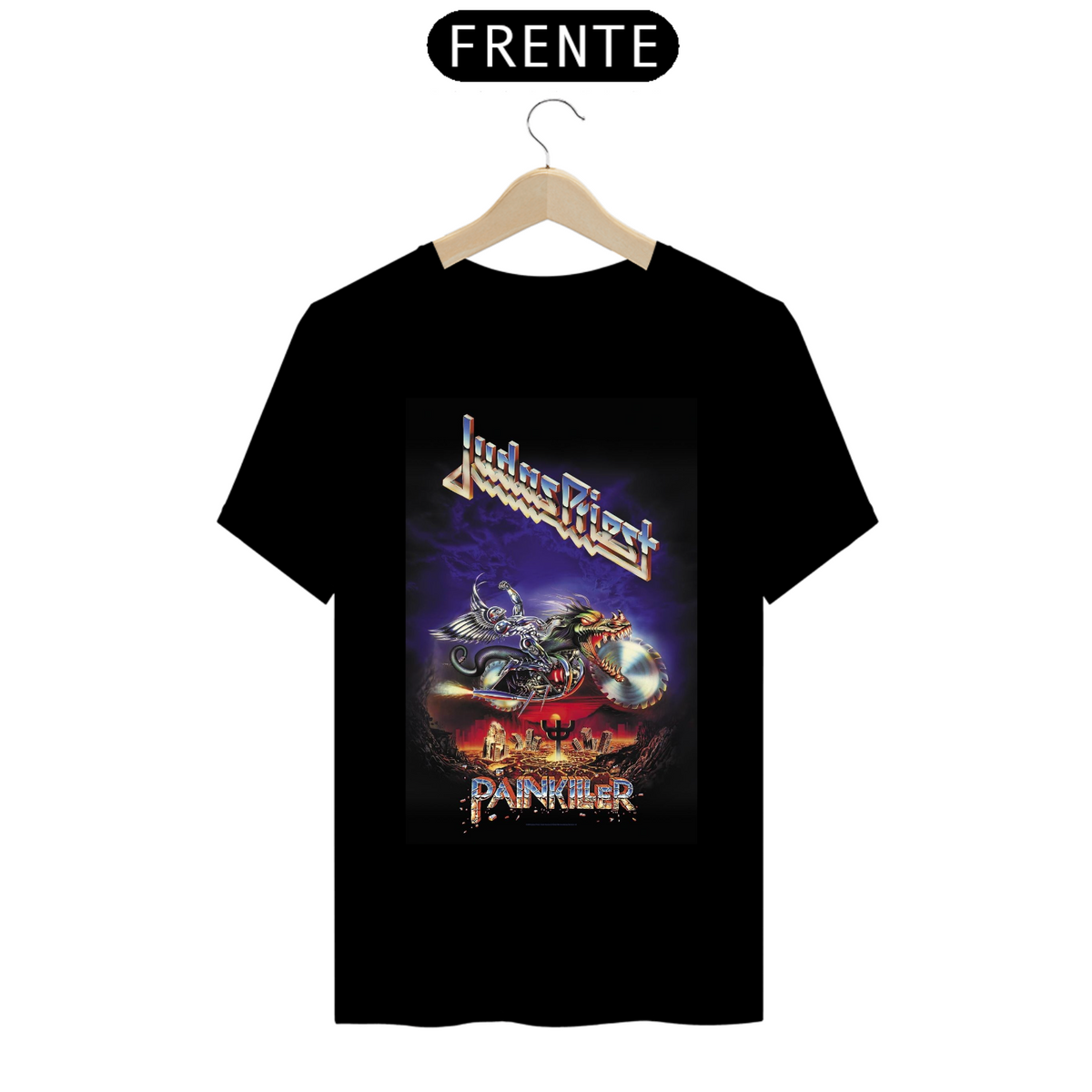 Nome do produto: Camisa Judas Priest (Preta) - Metal, Groove Metal