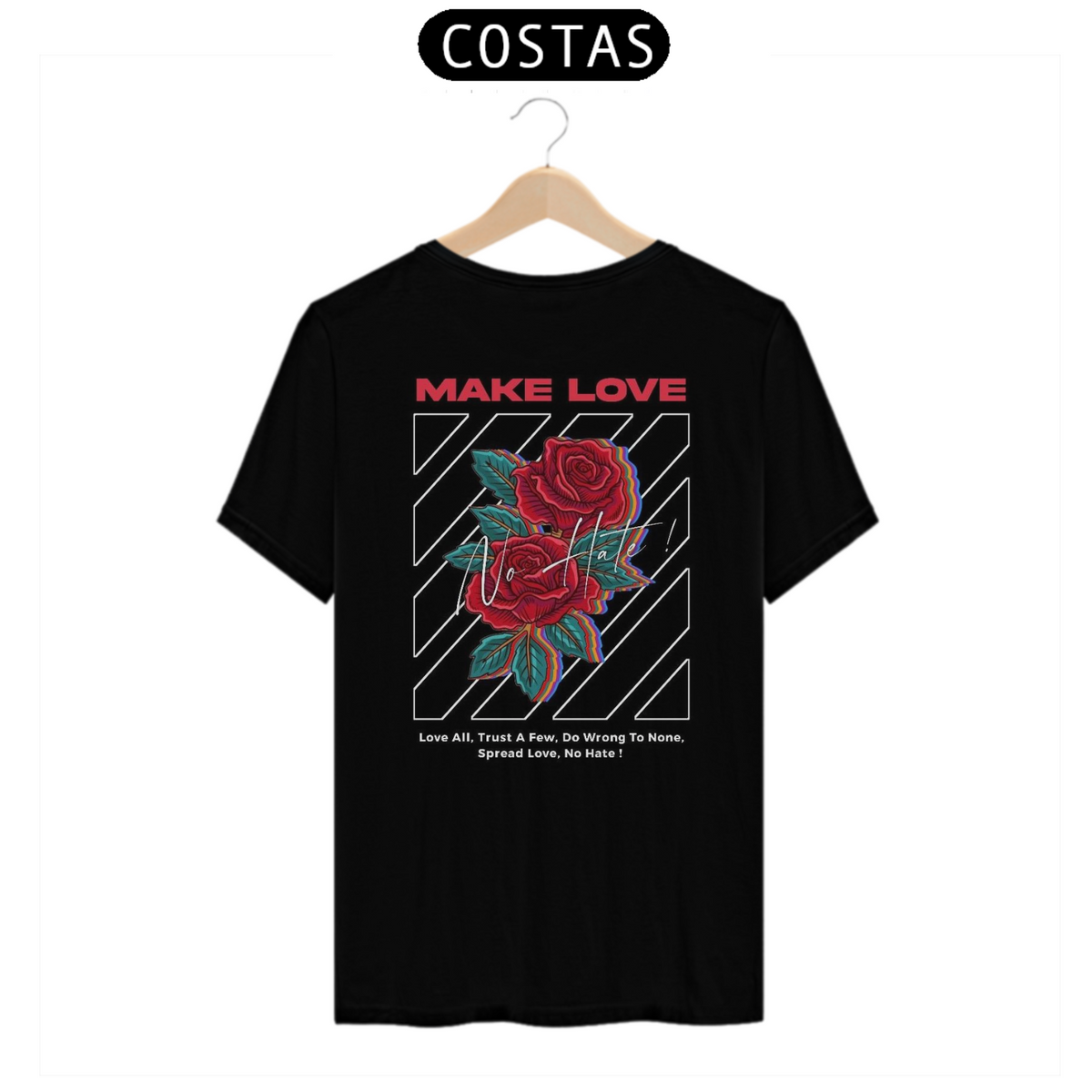 Nome do produto: Camisa MAKE LOVE (Preta) - Moda Skate Streetwear 