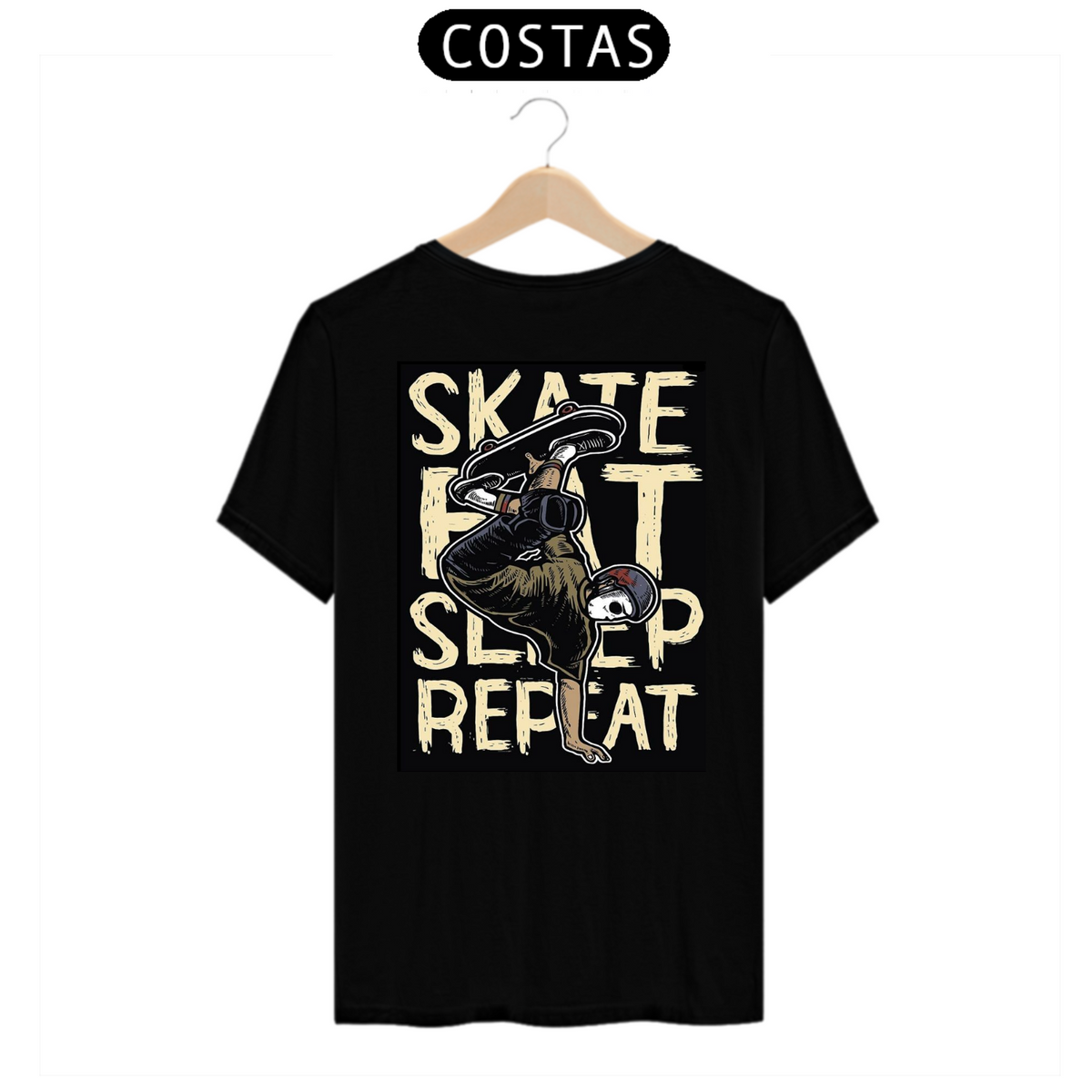 Nome do produto: Camisa  Skate Flat ( Preta ) - Moda Skate Streetwear 